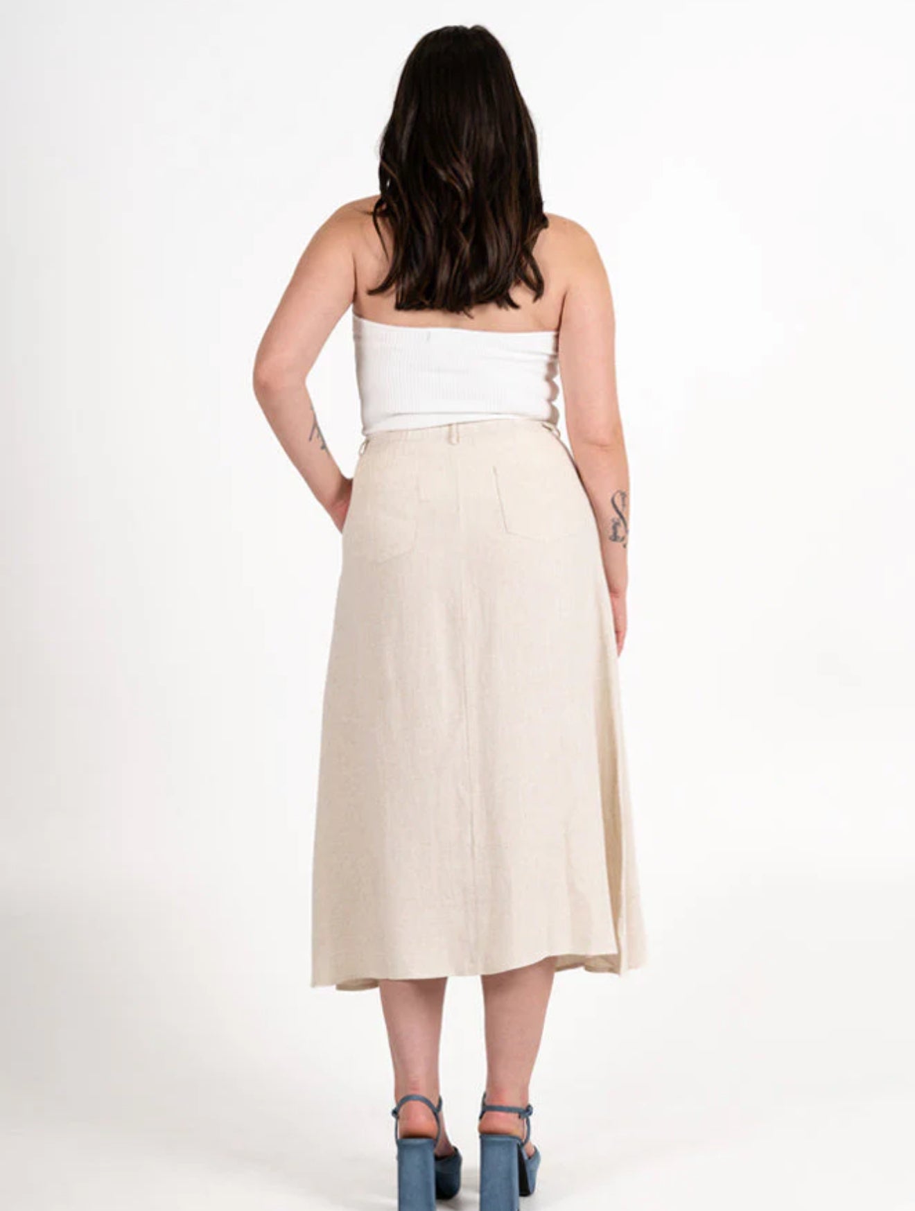 Linen maxi skirt