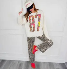 87 Leopard football Sweatshirt Y&A