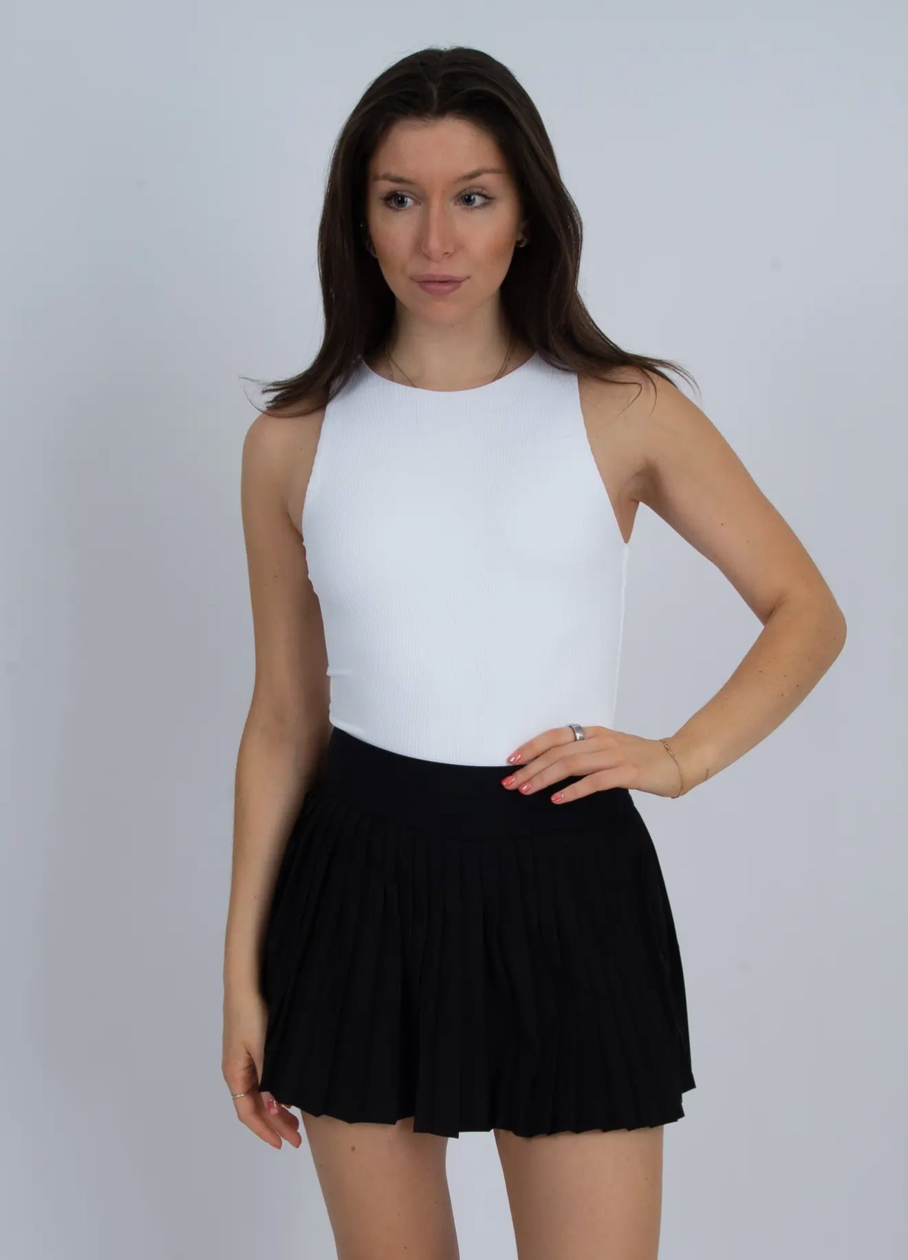 Roxanna rib sleeveless crewneck bodysuit