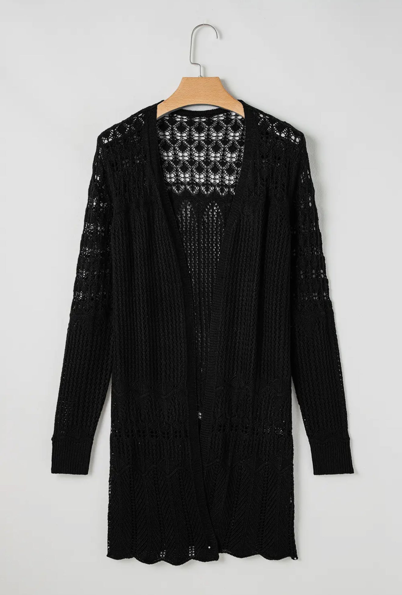 Crochet open front cardigan