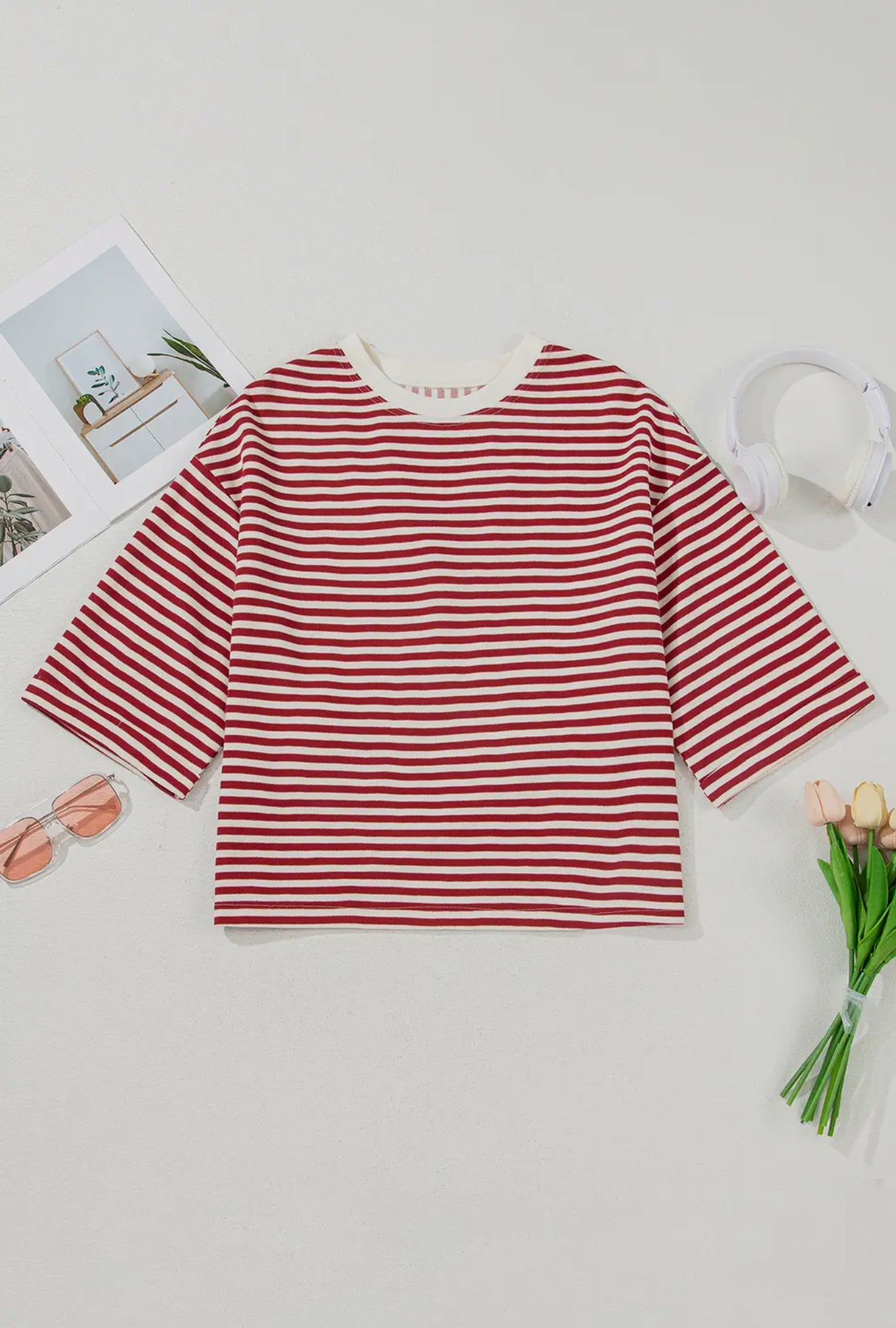 Striped bowknot shirt