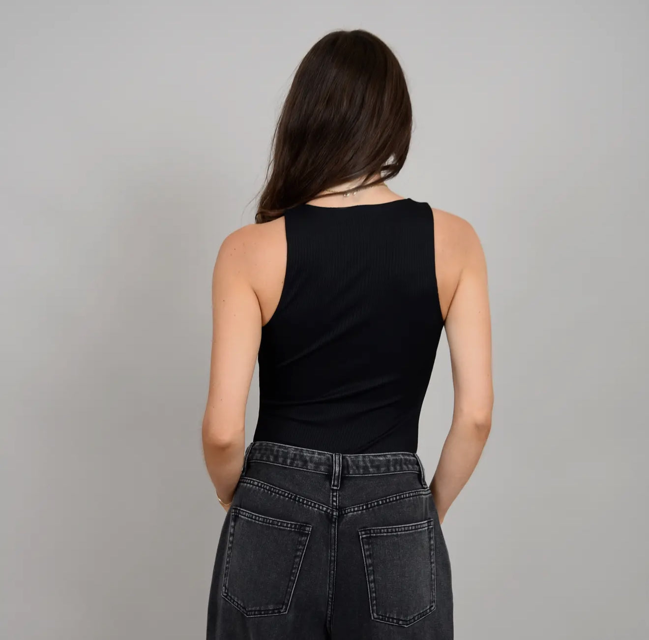 Roxanna rib sleeveless crewneck bodysuit