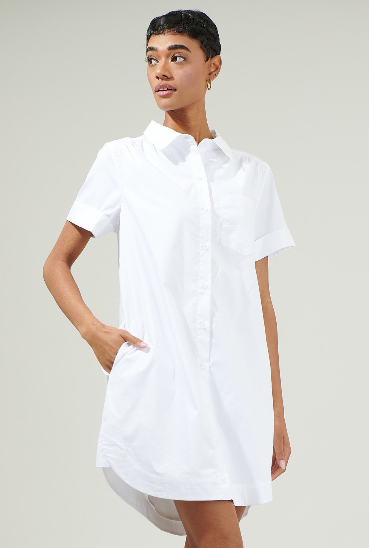 Kaylee Button Down Shirt Dress Inhabit Clothing Home