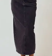 Black midi jean skirt