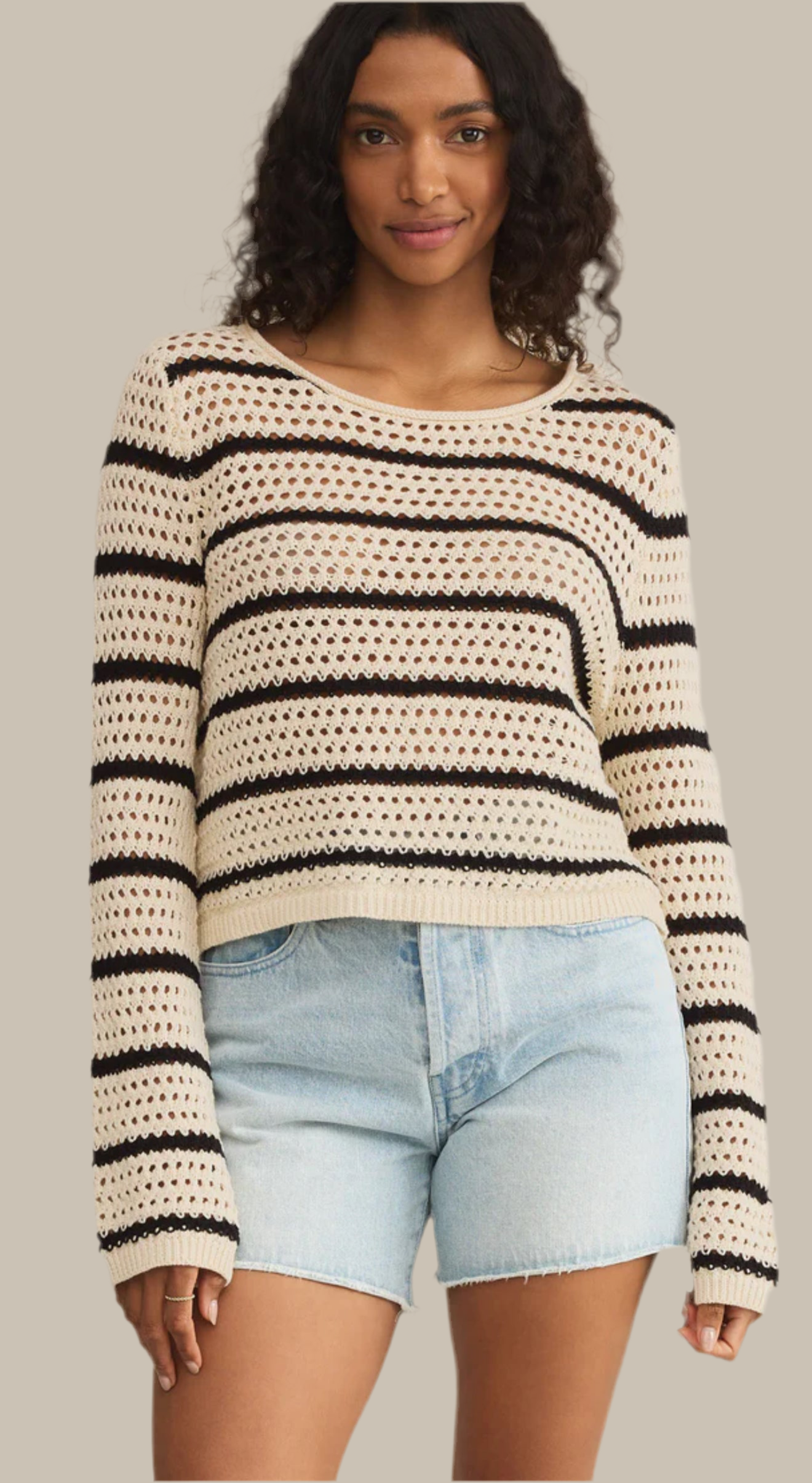 Kit stripe crocheted sweater