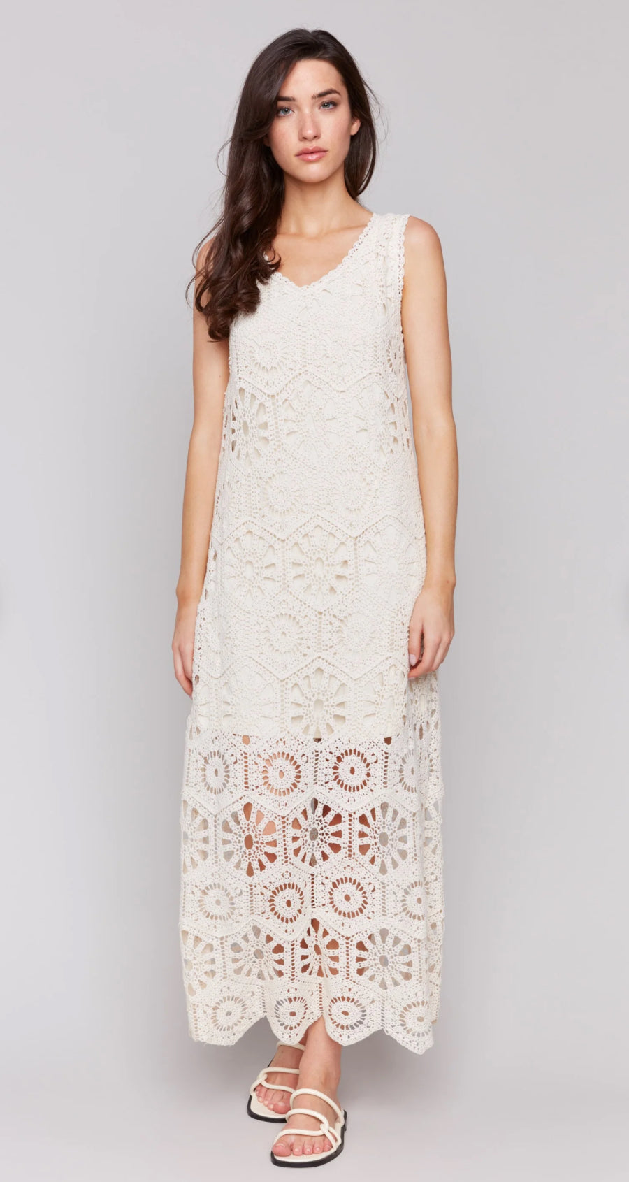 Crochet Sleeveless Maxi Dress