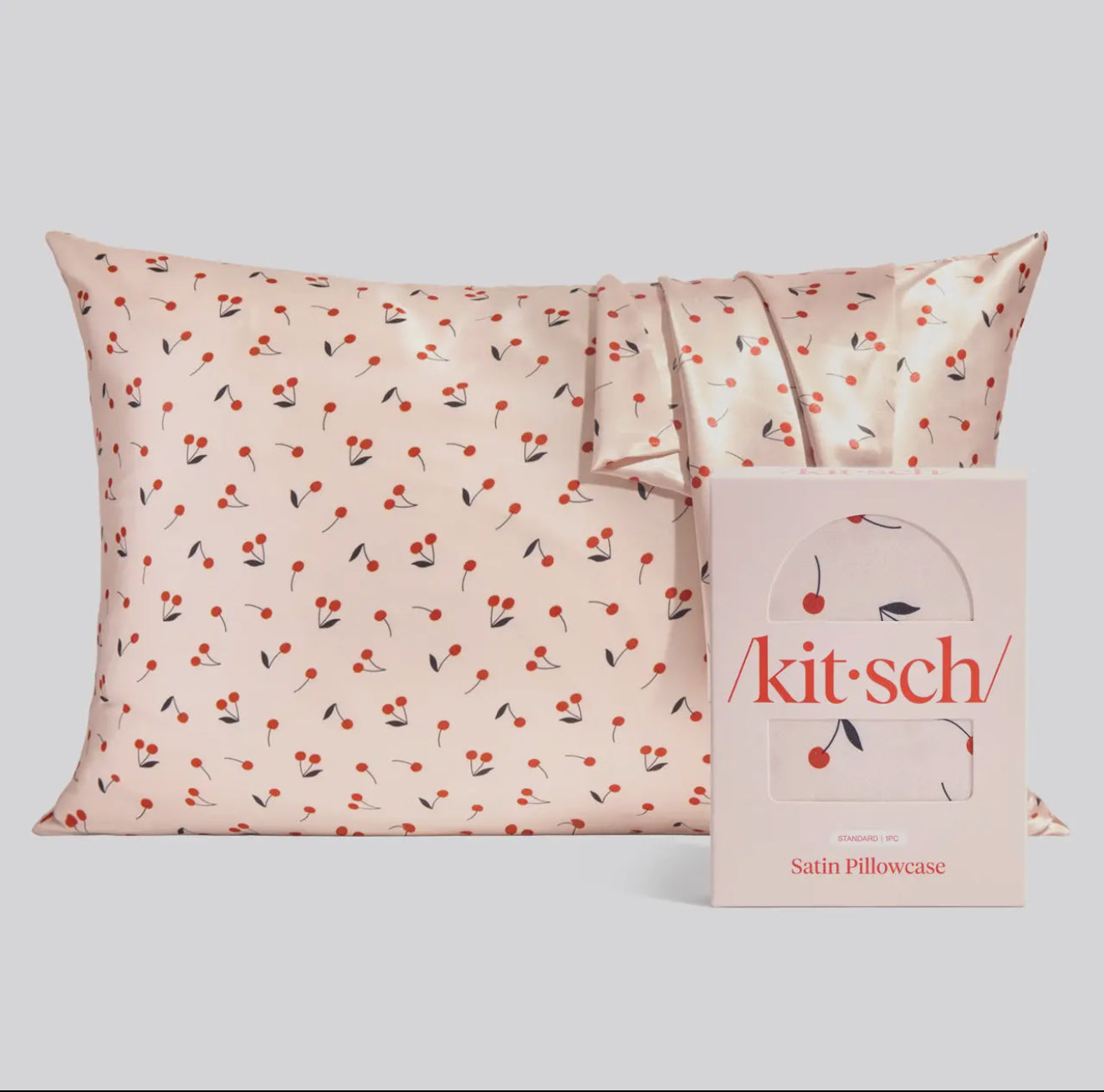 Satin Pillowcase Standard - Cherry Print