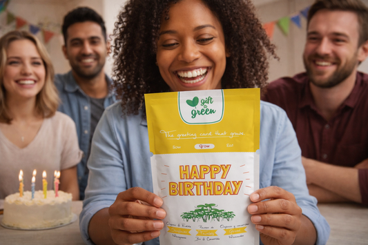 Happy Birthday Organic Microgreens Grow Card | GiftaGreen