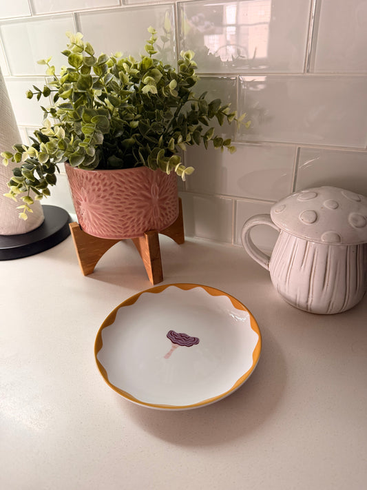 Set/4 Appie Plates mushroom