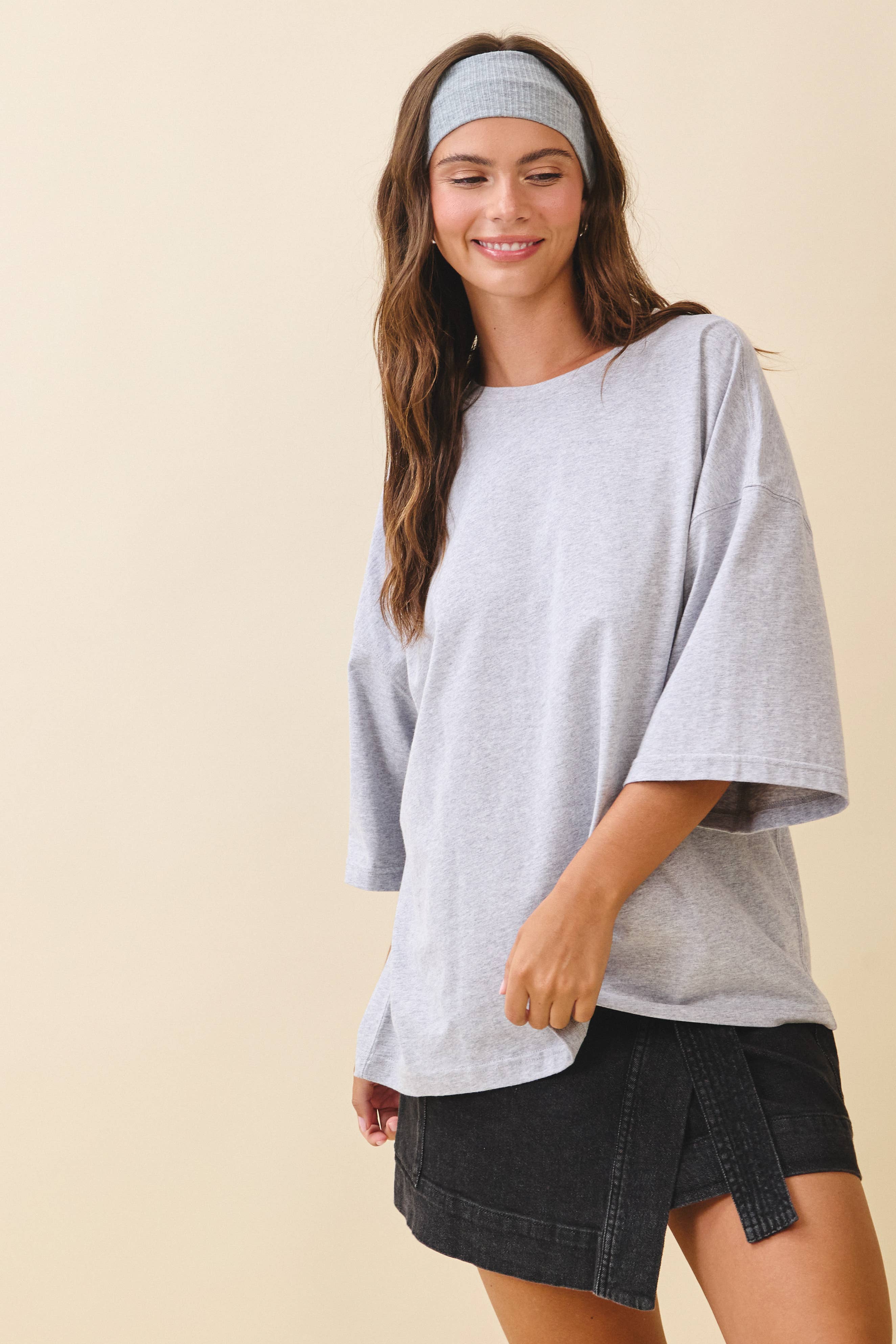 Oversized Grey Everyday Cotton Tee