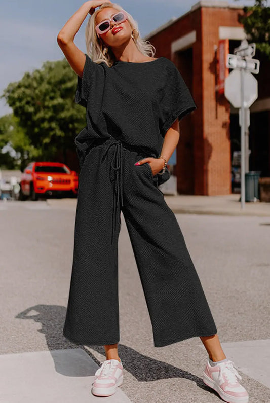 Loose fitting drawstring pants