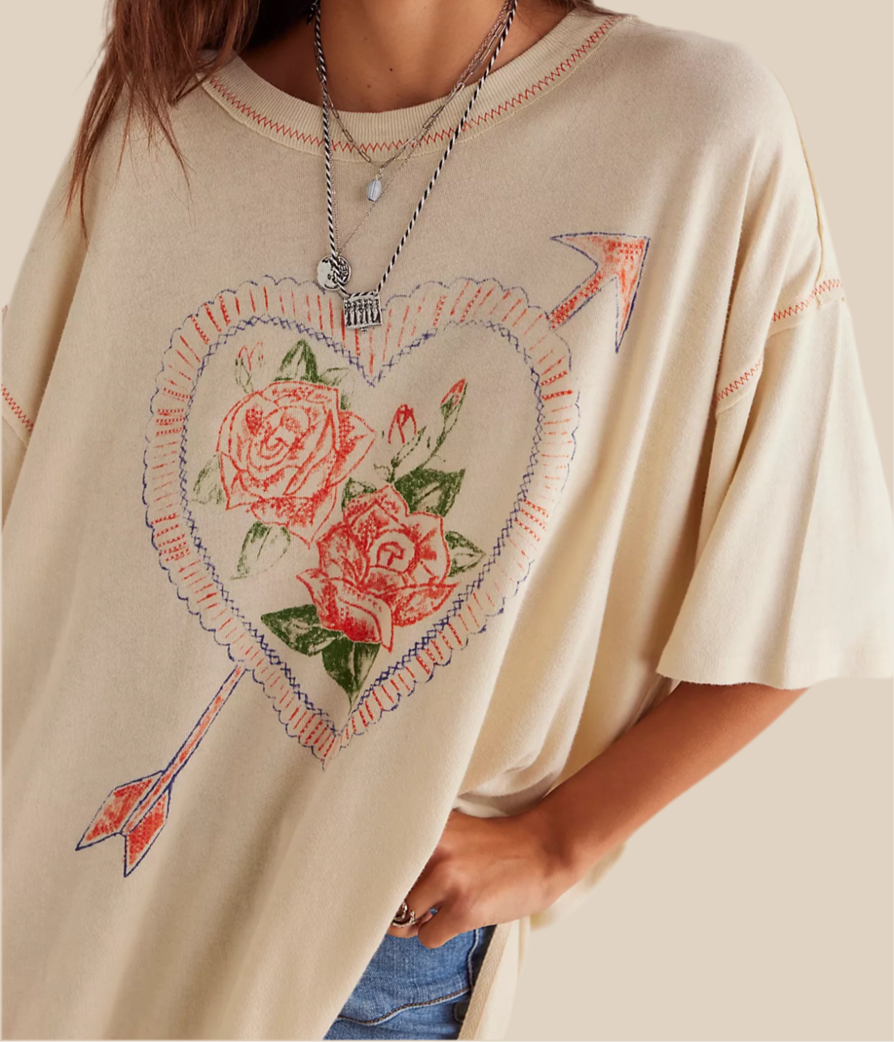 Free people love rose tee