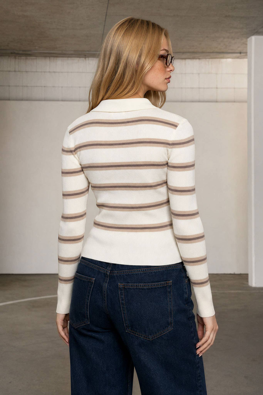 MULTI-COLOUR POLO SWEATER