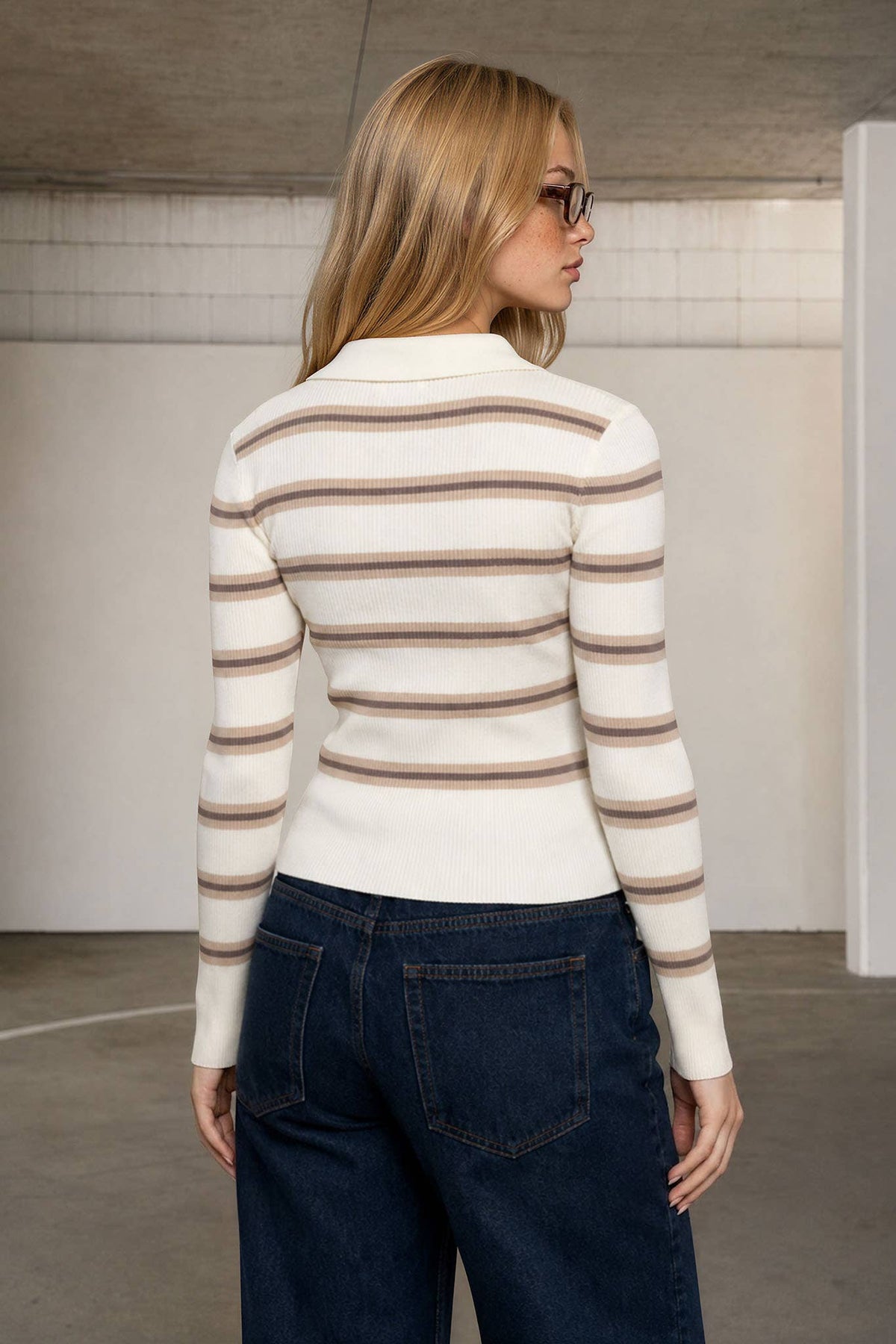 MULTI-COLOUR POLO SWEATER