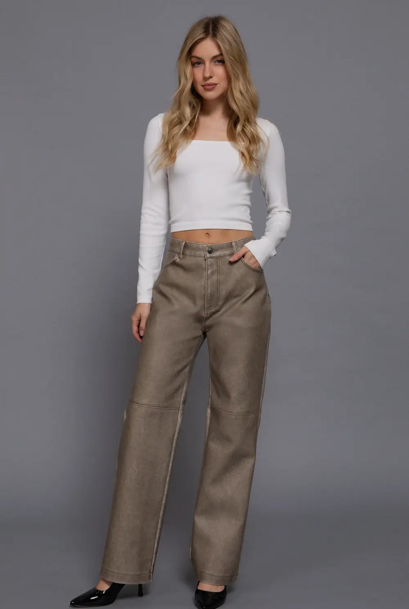 Washed faux pant