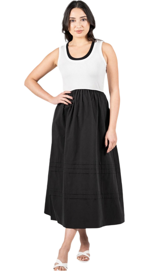 Rib top midi dress