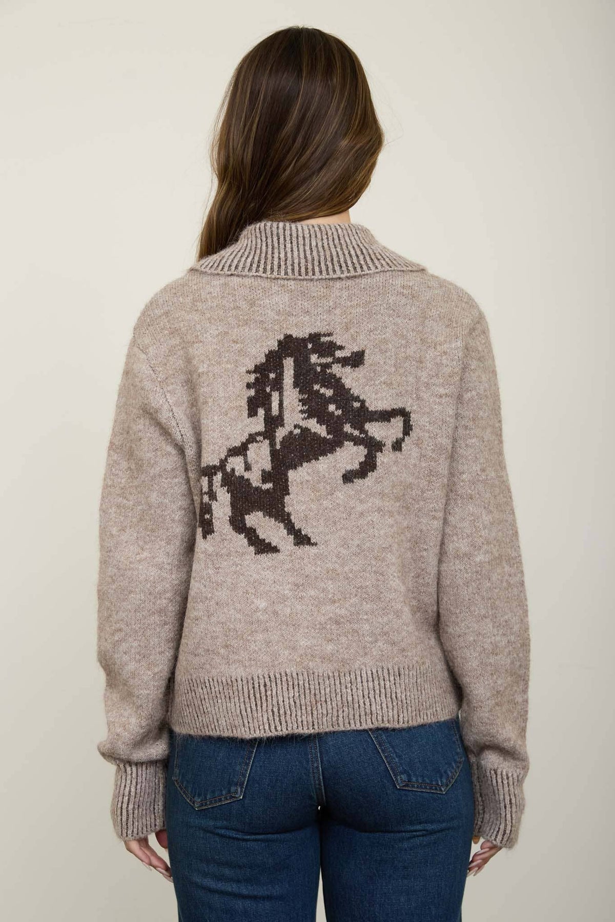 Western zip up cardigan