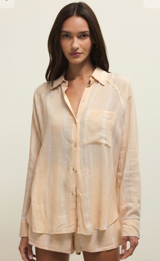 Z Supply Perfect Linen Top Custard