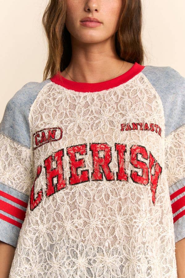 Lace baseball shirt