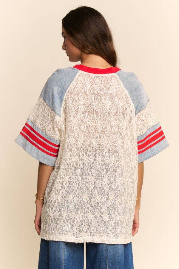 Lace baseball shirt