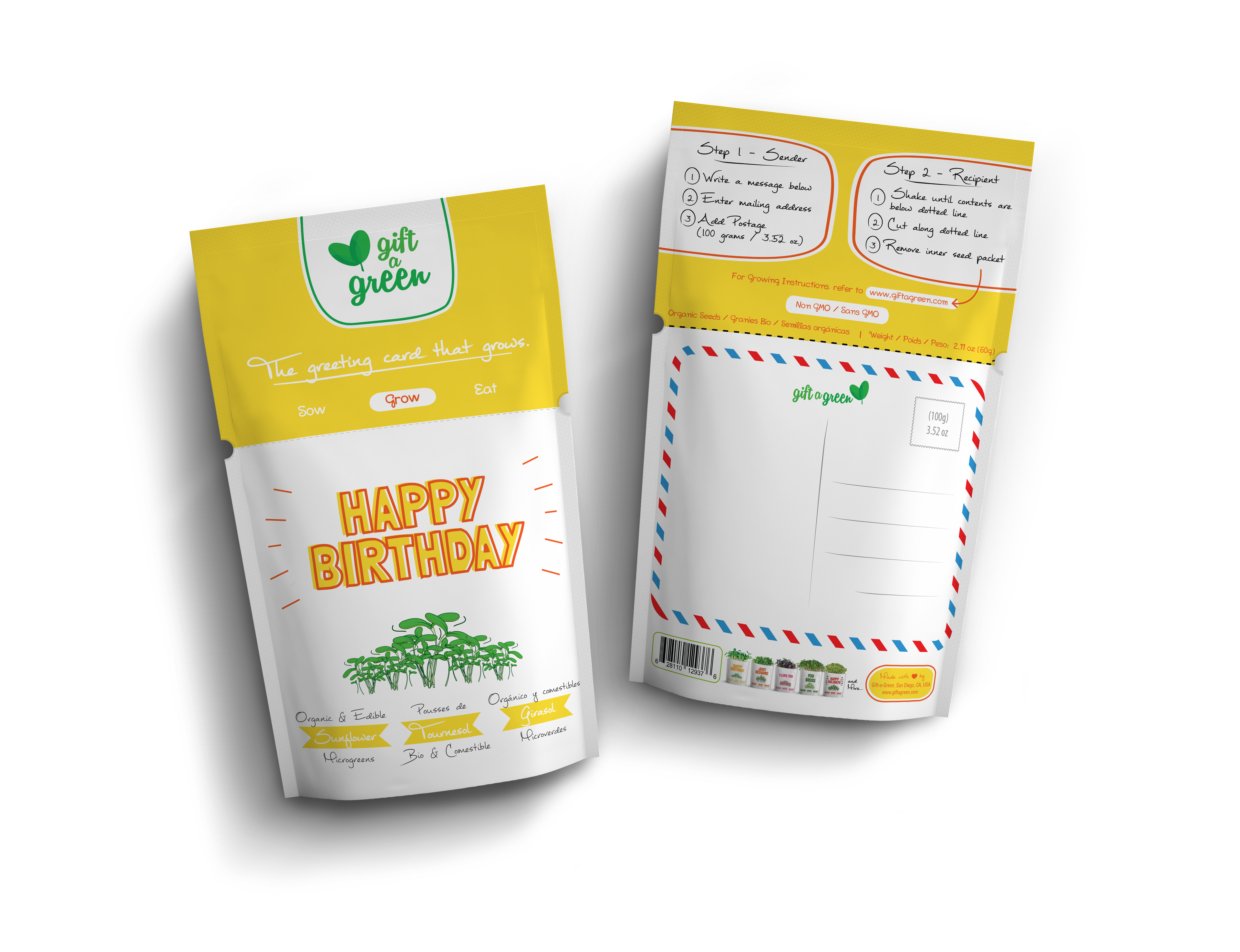 Happy Birthday Organic Microgreens Grow Card | GiftaGreen