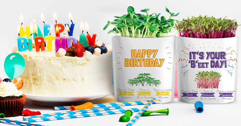 Happy Birthday Organic Microgreens Grow Card | GiftaGreen