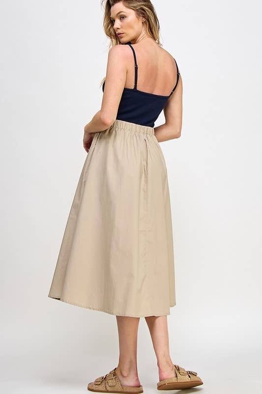 Tank top Midi dresses: Navy/Beige / L