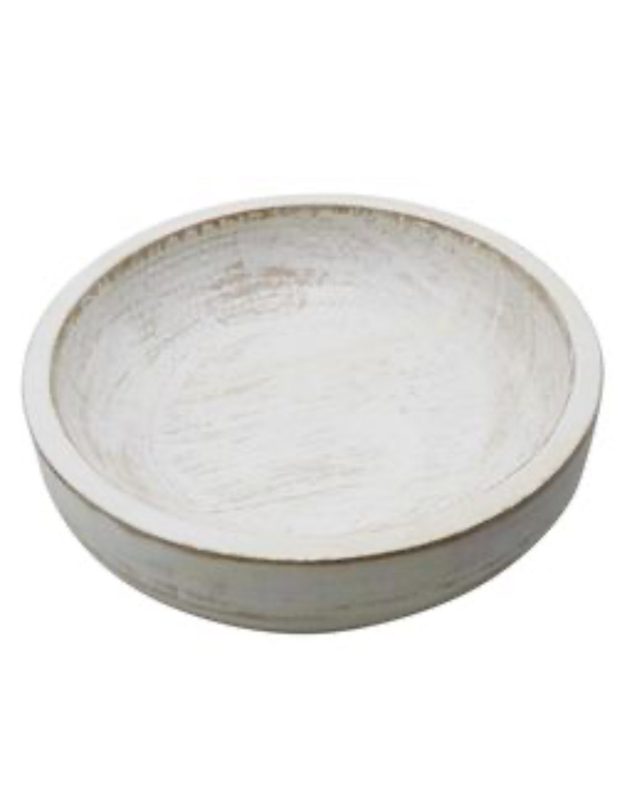 Whitewash Wood Bowl