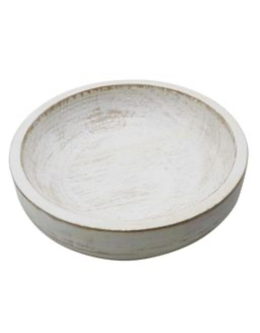 Whitewash Wood Bowl