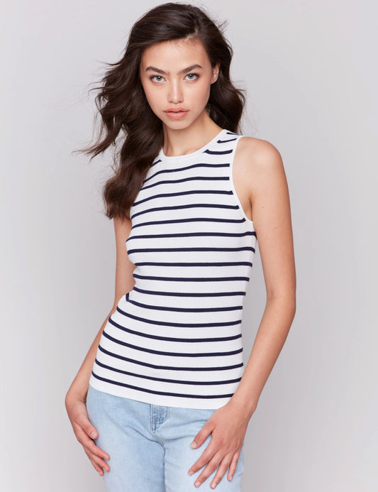Sleeveless crew-neck