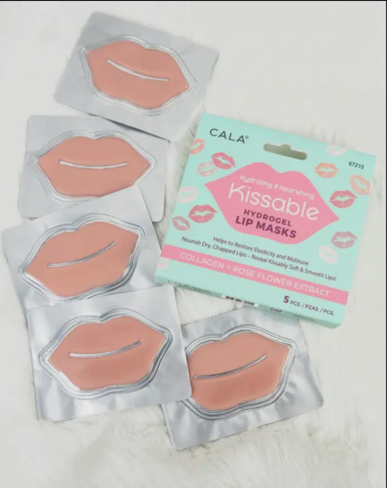 Cala 5 Piece Hydrogel Lip Mask Rose Collagen Hydrating