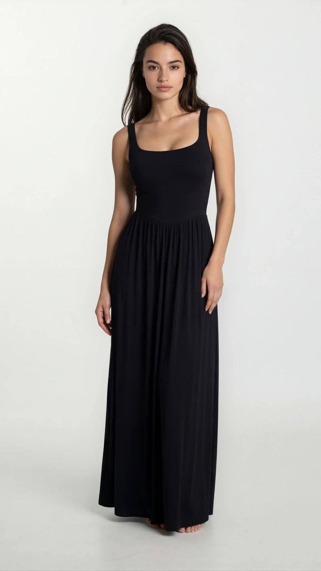 Dawn Sleeveless Silky Jersey Flowing Maxi
