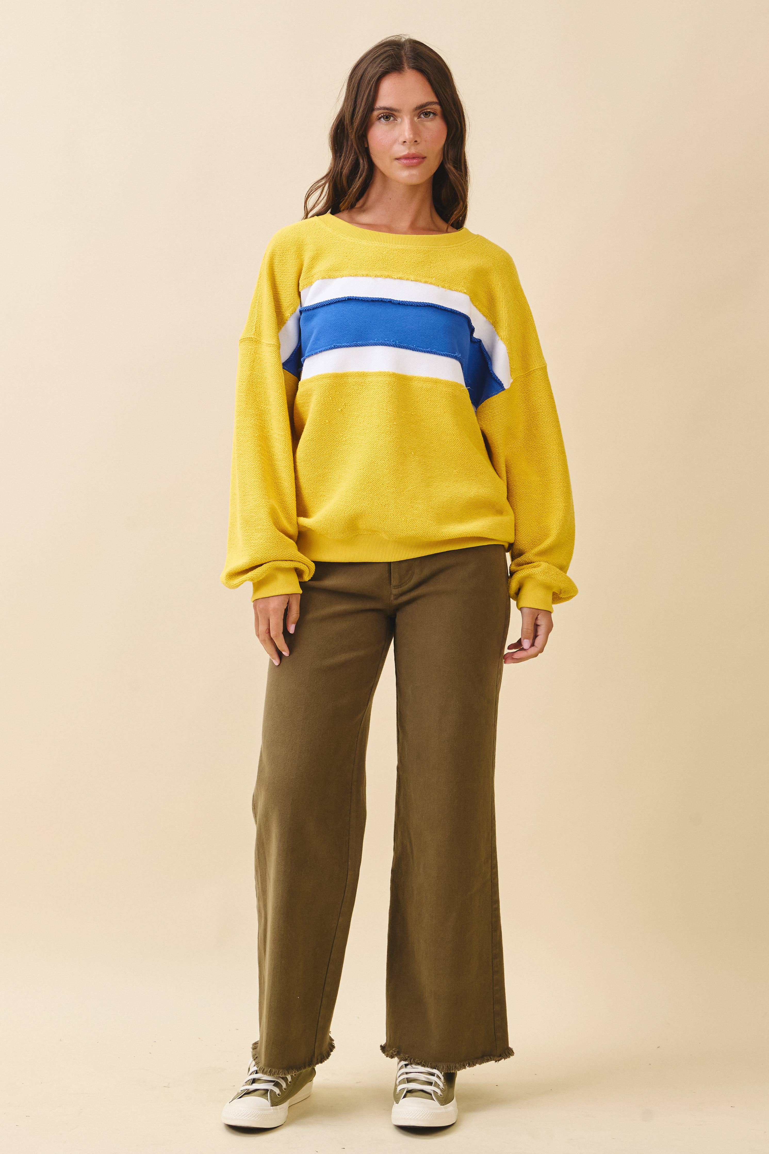 Wide Leg Raw Hem olive jeans