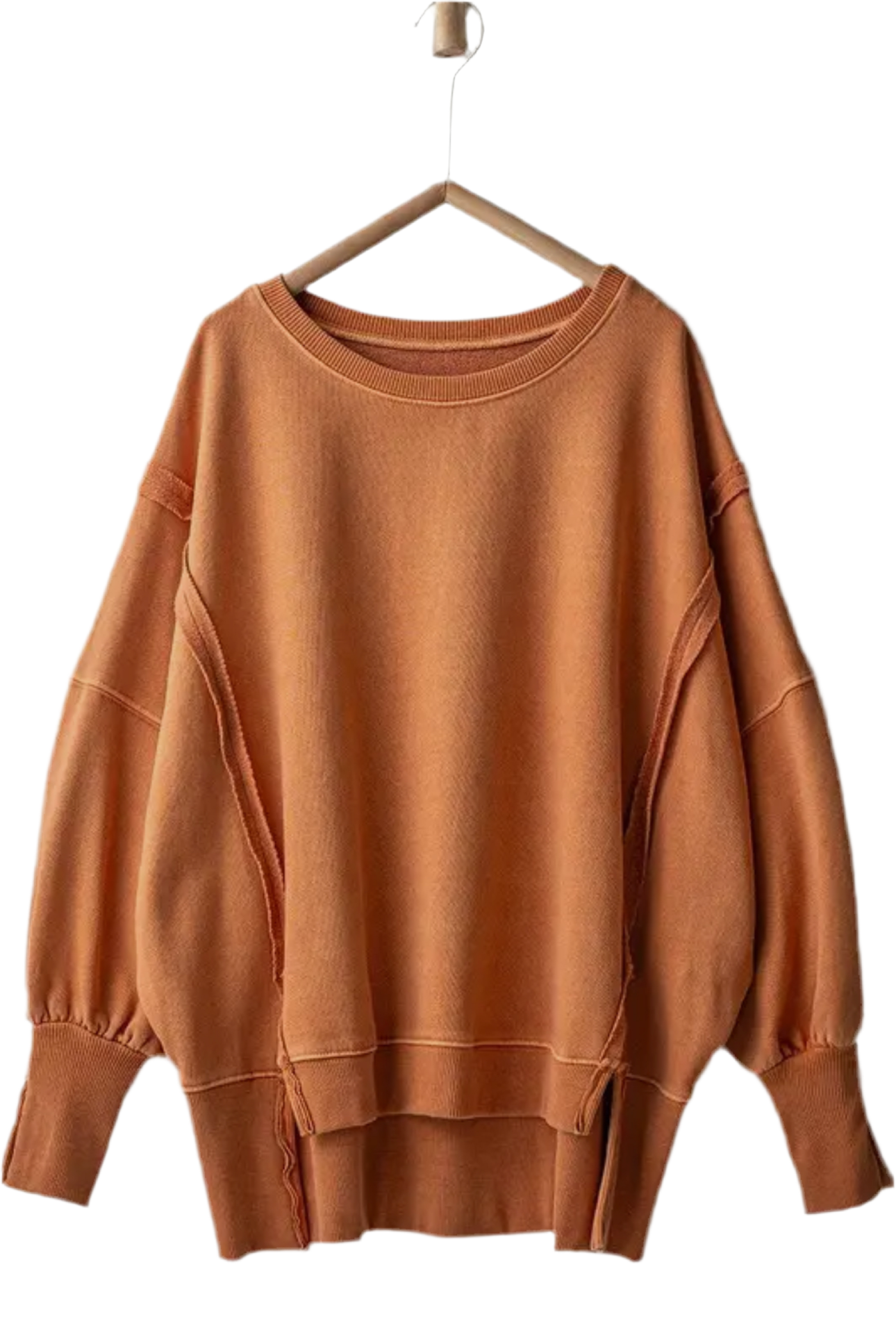 Organic washed crewneck oversized sweatshirt