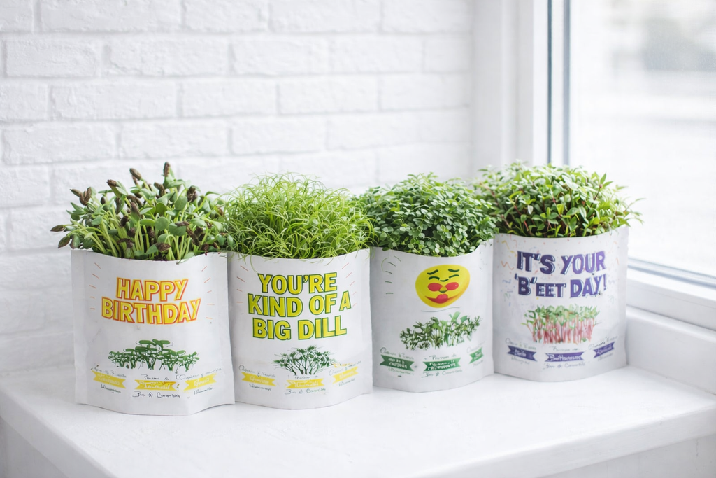 Happy Birthday Organic Microgreens Grow Card | GiftaGreen