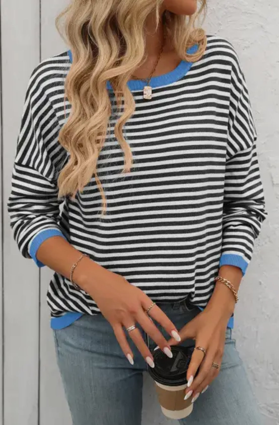 Striped blue/black sweater