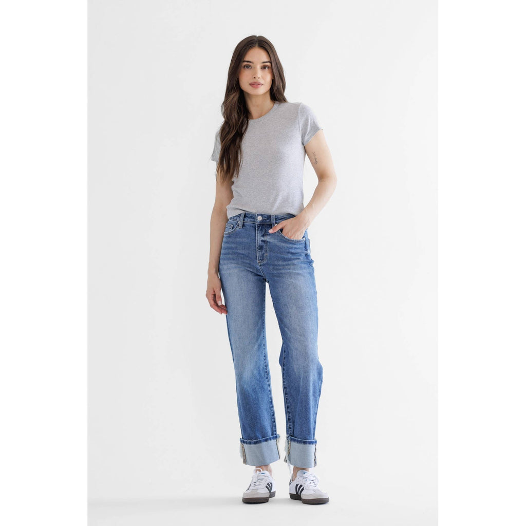 SUPER HIGH RISE RELAXED STRAIGHT CUFFED LEG