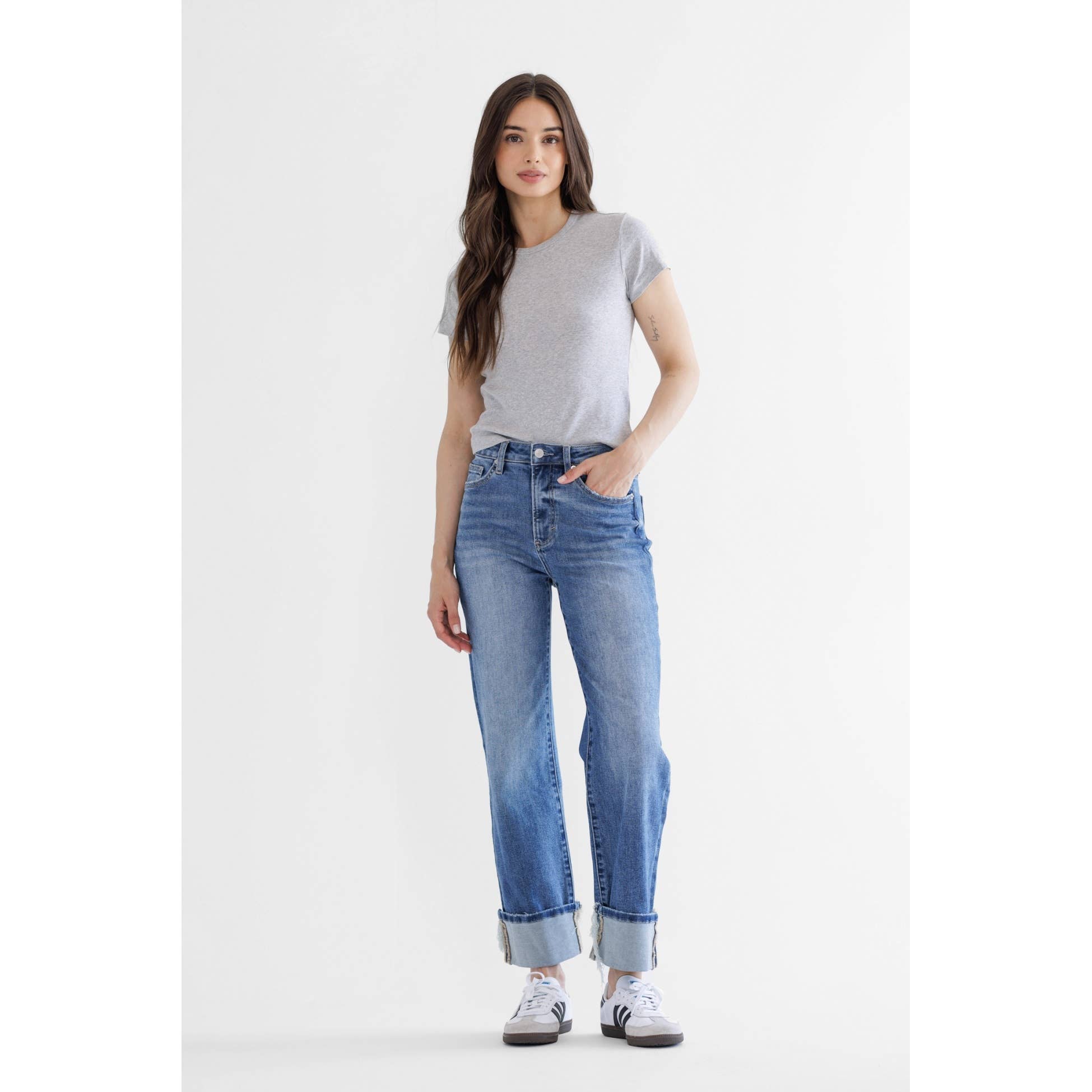 SUPER HIGH RISE RELAXED STRAIGHT CUFFED LEG