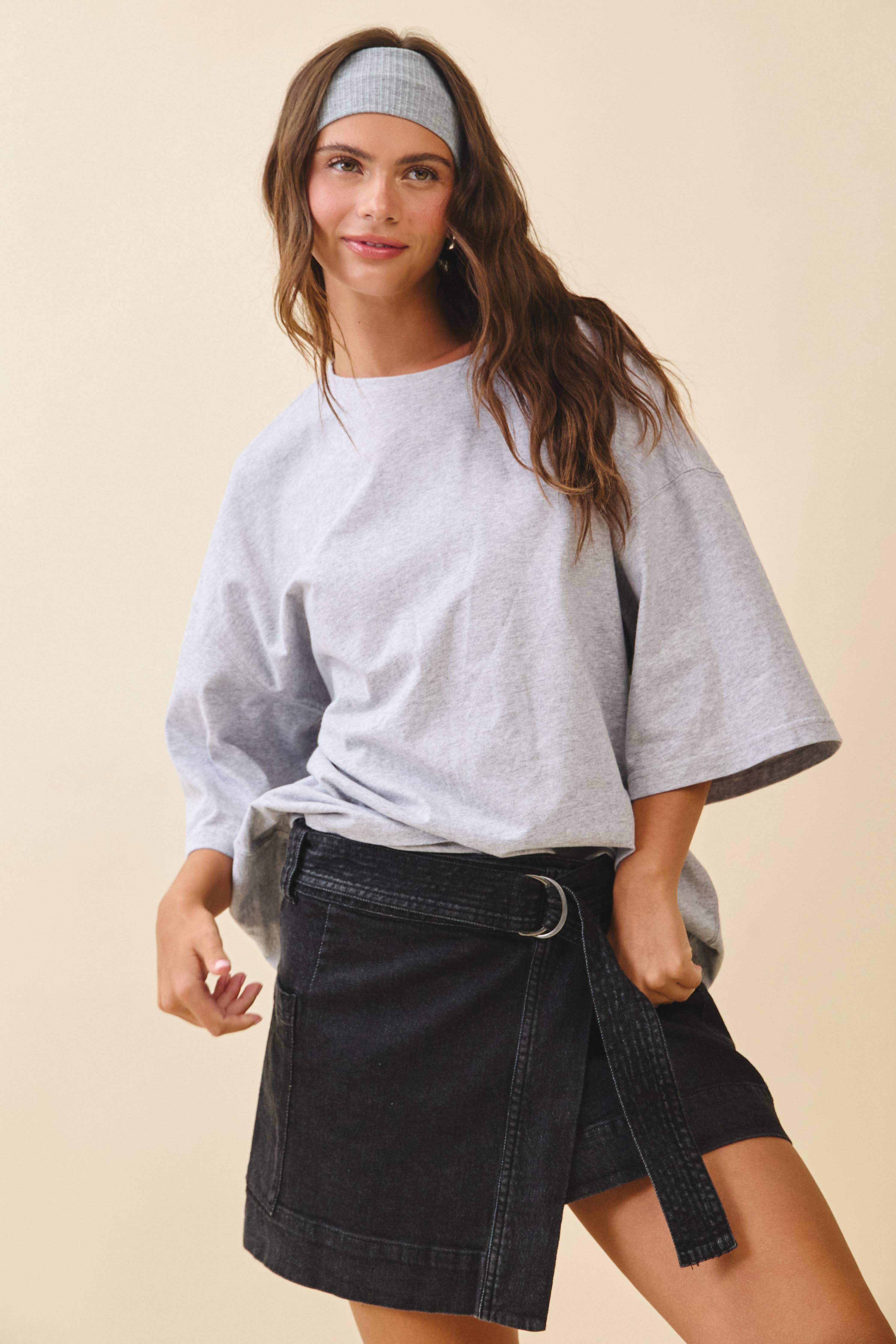 Oversized Grey Everyday Cotton Tee