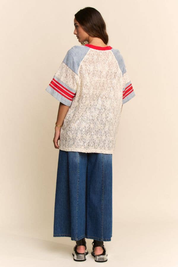 Lace baseball shirt