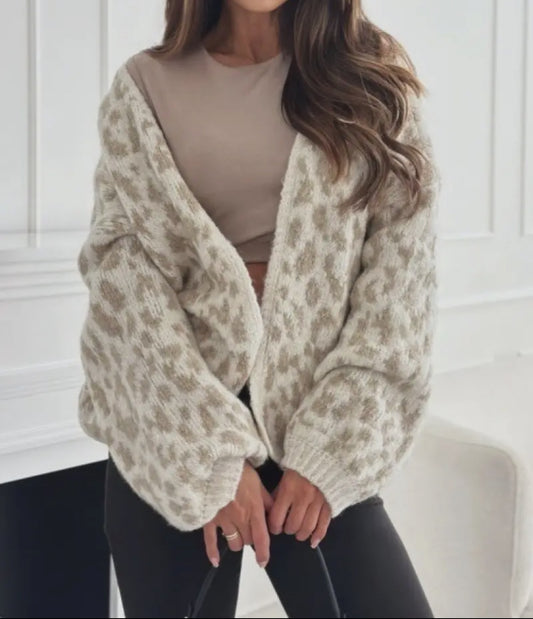 Leopard wool Cardi