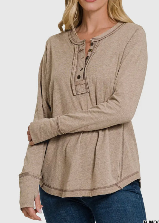 Thumb Hole Long Sleeve Top