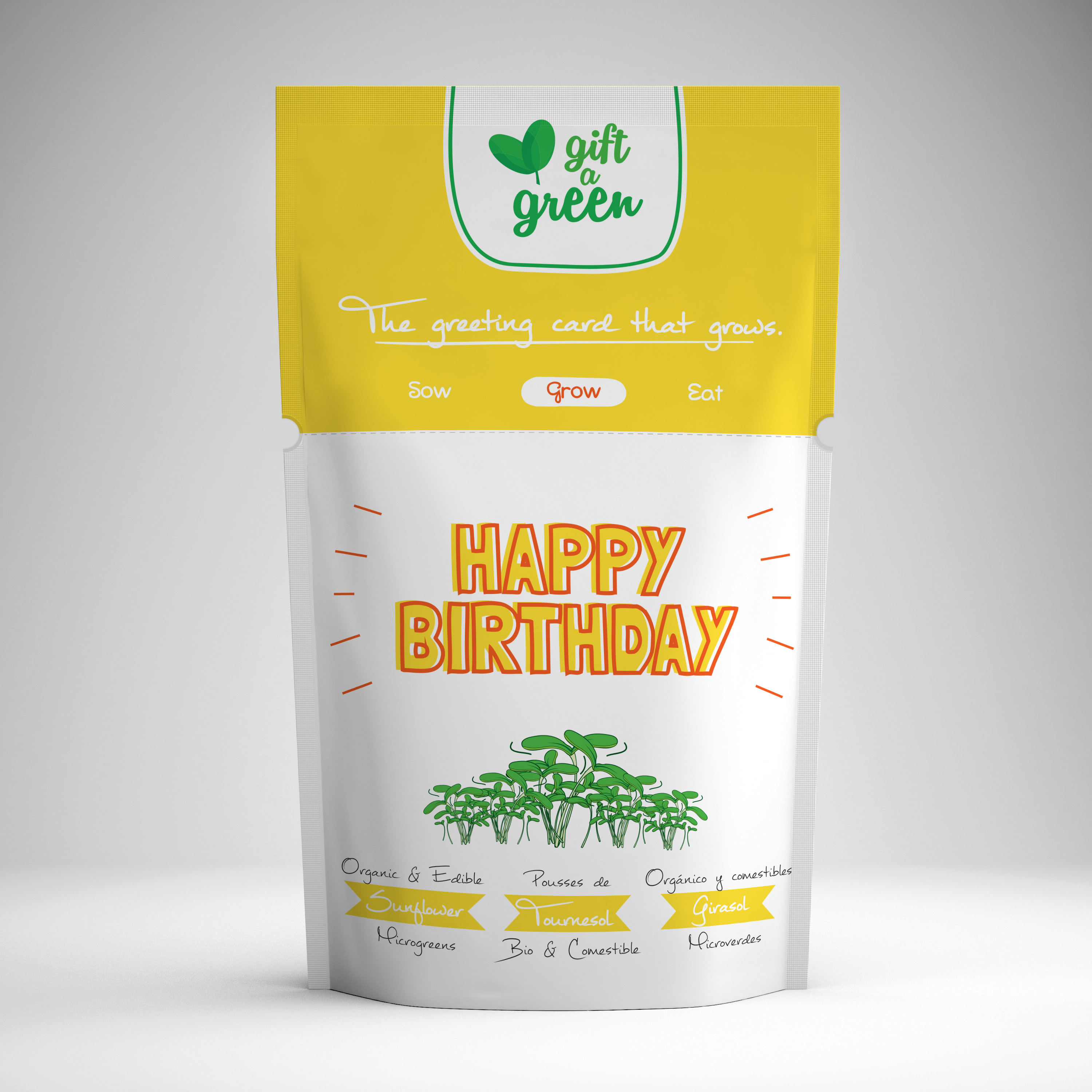 Happy Birthday Organic Microgreens Grow Card | GiftaGreen
