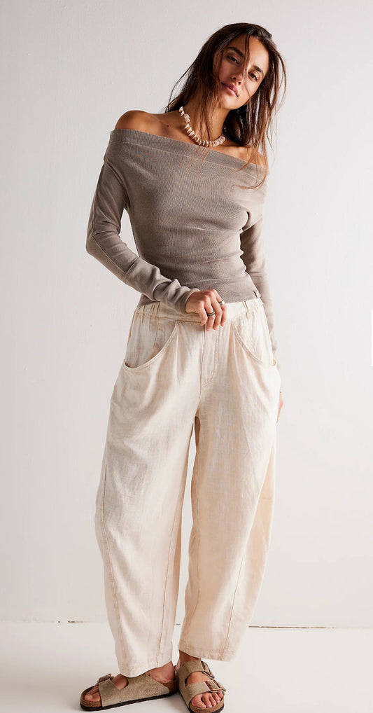 Free people road pull on barrel pants