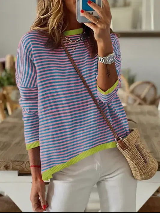 Striped pink/blue sweater