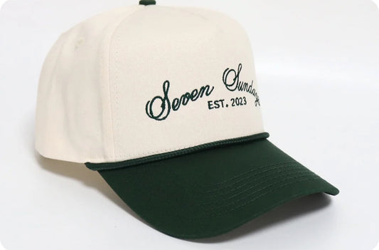 Trucker hat, green and white