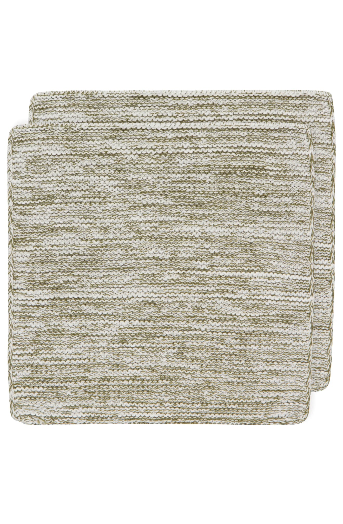 Set/2 knit dishcloth olive