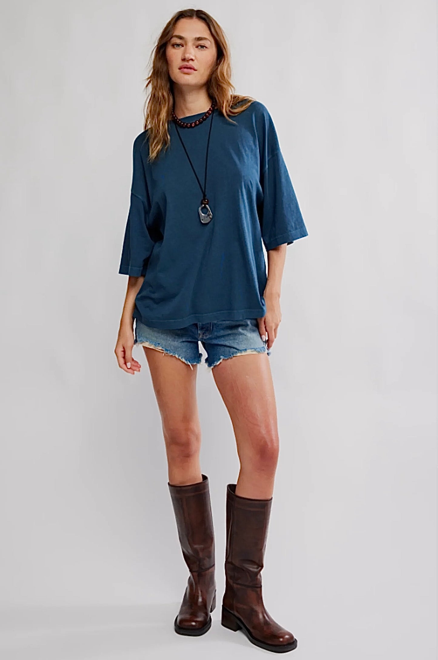 We The Free Perfect Oversized Tee - Varsity Navy