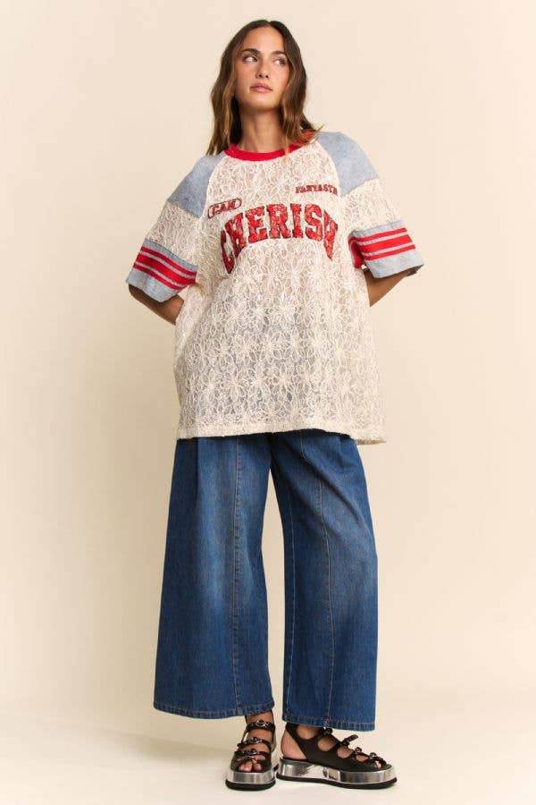 Lace baseball shirt