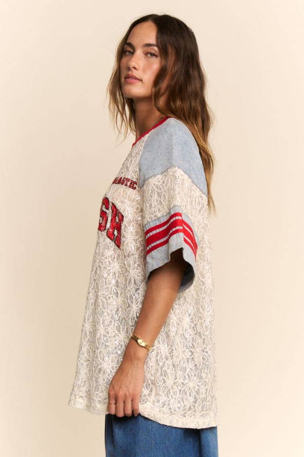 Lace baseball shirt